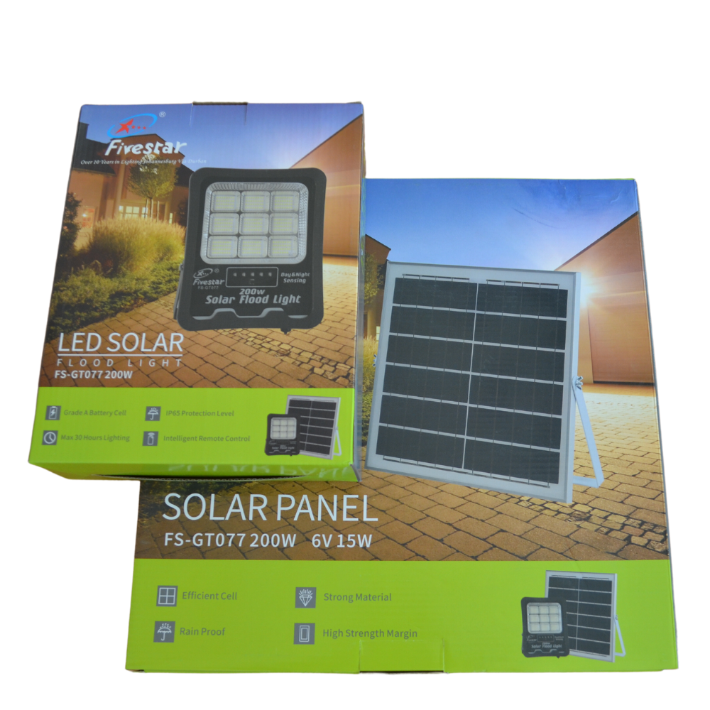 200W LED Solar Flood Light & Solar Panel - Image 2