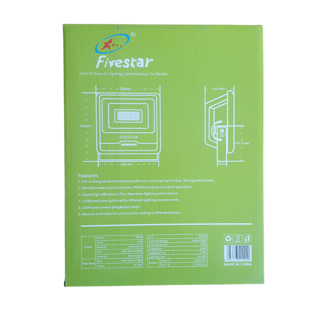 200W LED Solar Flood Light & Solar Panel - Image 3