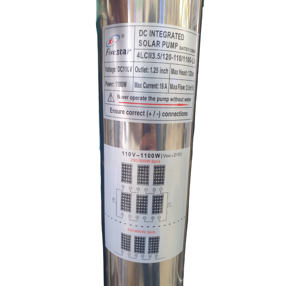 Solar Borehole Water Pump / 1100w 110v / DC Integrated / 120m / 3.5m³/h - Image 2